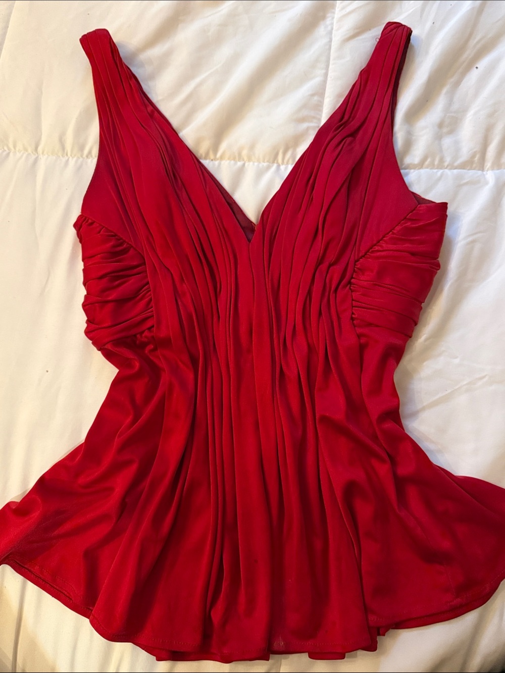 100% Silk Structured Plunging V-neck Tank